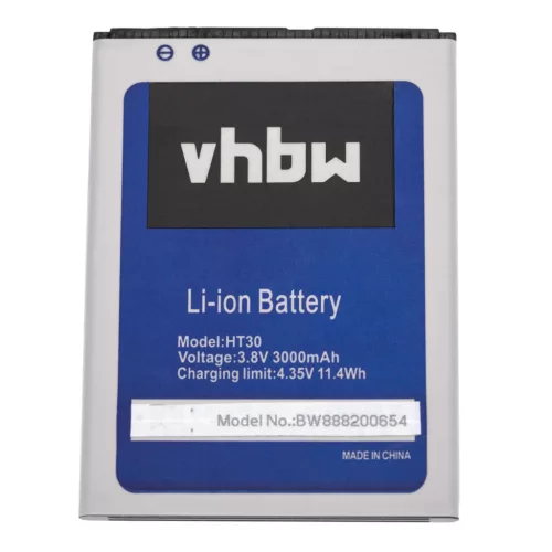 HomTom HT30 készülékhez mobiltelefon akkumulátor (Li-Ion, 3000mAh / 11.4Wh, 3.8V) - Utángyártott