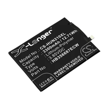   Huawei HB356687ECW helyettesítő mobiltelefon akkumulátor (Li-Polymer, 3300mAh / 12.71Wh, 3.85V) - Utángyártott