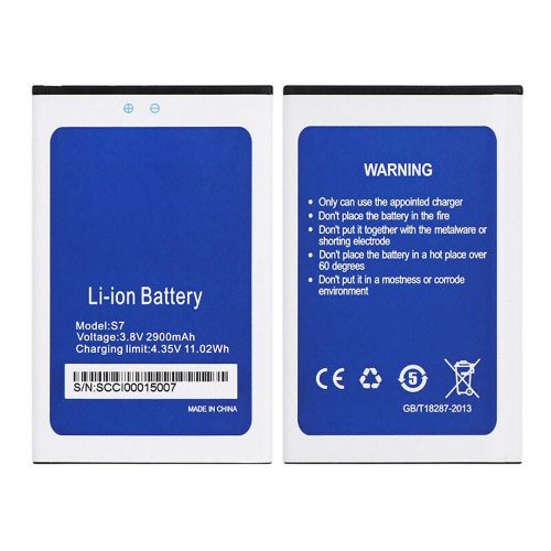 HomTom S7 készülékhez mobiltelefon akkumulátor (Li-Ion, 2900mAh / 11.02Wh, 3.8V) - Utángyártott