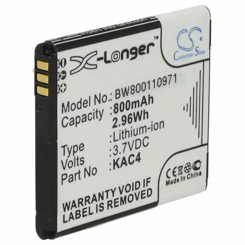 KAC4 -AAABD008954 helyettesítő mobiltelefon akkumulátor (Li-Ion, 800mAh / 2.96Wh, 3.7V) - Utángyártott