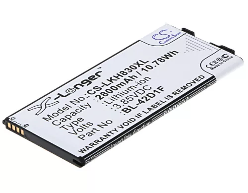 LG BL-42D1F helyettesítő mobiltelefon akkumulátor (Li-Ion, 2800mAh / 10.78Wh, 3.85V) - Utángyártott
