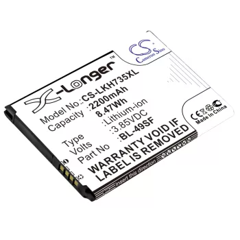   LG BL-49SF helyettesítő mobiltelefon akkumulátor (Li-Ion, 2200mAh / 8.47Wh, 3.85V) - Utángyártott