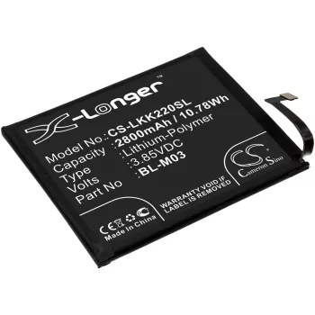   LG BL-M03 helyettesítő mobiltelefon akkumulátor (Li-Polymer, 2800mAh / 10.78Wh, 3.85V) - Utángyártott