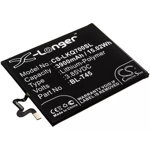 LG BL-T45 helyettesítő mobiltelefon akkumulátor (Li-Polymer, 3900mAh / 15.02Wh, 3.85V) - Utángyártott