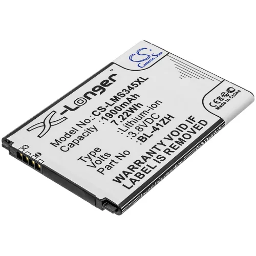 LG BL-41ZH helyettesítő mobiltelefon akkumulátor (Li-Ion, 1900mAh / 7.22Wh, 3.8V) - Utángyártott