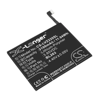   Lenovo BL263 helyettesítő mobiltelefon akkumulátor (Li-Polymer, 3100mAh / 11.94Wh, 3.85V) - Utángyártott