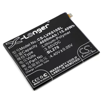   Lenovo BL270 helyettesítő mobiltelefon akkumulátor (Li-Polymer, 4000mAh / 15.4Wh, 3.85V) - Utángyártott
