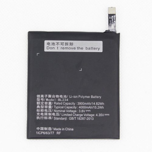 Lenovo BL234 helyettesítő mobiltelefon akkumulátor (Li-Polymer, 4000mAh / 15.2Wh, 3.8V) - Utángyártott