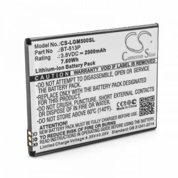   Leagoo BT-513P helyettesítő mobiltelefon akkumulátor (Li-Ion, 2000mAh / 7.6Wh, 3.8V) - Utángyártott