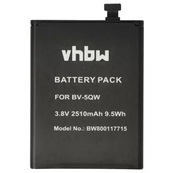   Microsoft / Nokia BV-5QW helyettesítő mobiltelefon akkumulátor (Li-Ion, 2510mAh / 9.54Wh, 3.8V) - Utángyártott
