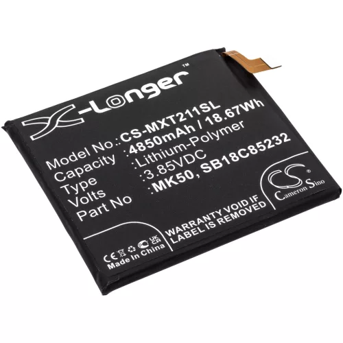 Motorola MK50 helyettesítő mobiltelefon akkumulátor (Li-Polymer, 4850mAh / 18.67Wh, 3.85V) - Utángyártott