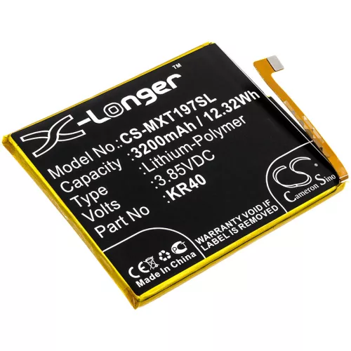 Motorola KR40 helyettesítő mobiltelefon akkumulátor (Li-Polymer, 3200mAh / 12.32Wh, 3.85V) - Utángyártott