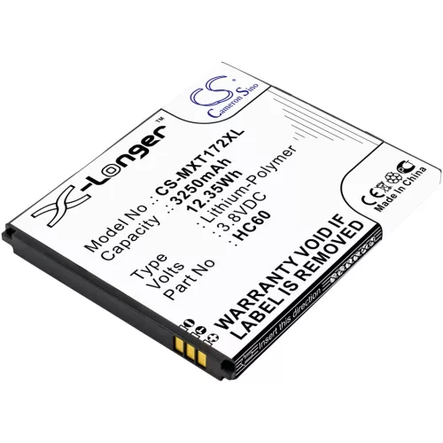 Motorola HC60 helyettesítő mobiltelefon akkumulátor (Li-Ion, 3250mAh / 12.35Wh, 3.8V) - Utángyártott