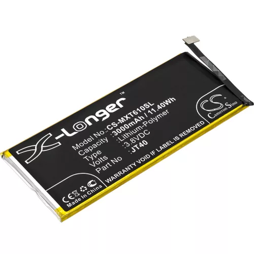Motorola JT40 helyettesítő mobiltelefon akkumulátor (Li-Polymer, 3000mAh / 11.4Wh, 3.8V) - Utángyártott