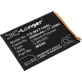   Motorola MS50 helyettesítő mobiltelefon akkumulátor (Li-Polymer, 4500mAh / 17.33Wh, 3.85V) - Utángyártott