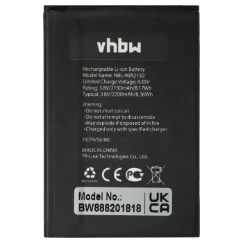   Neffos/TP-Link NBL-40A2150 helyettesítő mobiltelefon akkumulátor (Li-Ion, 2050mAh / 7.79Wh, 3.8V) - Utángyártott