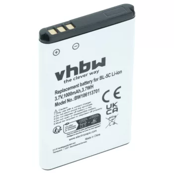   Nokia BL-5CA helyettesítő mobiltelefon akkumulátor (Li-Ion, 1000mAh / 3.7Wh, 3.7V) - Utángyártott
