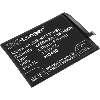   Nokia HQ480 helyettesítő mobiltelefon akkumulátor (Li-Polymer, 4400mAh / 16.94Wh, 3.85V) - Utángyártott