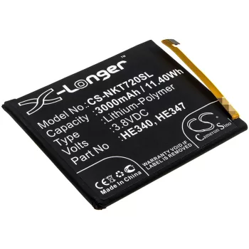   Nokia HE340 helyettesítő mobiltelefon akkumulátor (Li-Polymer, 3000mAh / 11.4Wh, 3.8V) - Utángyártott