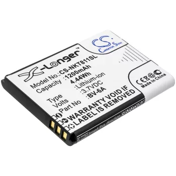   Nokia BV-6A helyettesítő mobiltelefon akkumulátor (Li-Ion, 1200mAh / 4.44Wh, 3.7V) - Utángyártott
