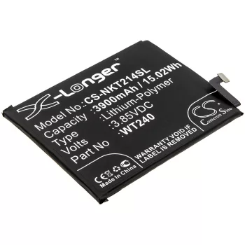   Nokia WT240 helyettesítő mobiltelefon akkumulátor (Li-Polymer, 3900mAh / 15.02Wh, 3.85V) - Utángyártott