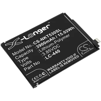   Nokia LC-440 helyettesítő mobiltelefon akkumulátor (Li-Polymer, 3900mAh / 15.02Wh, 3.85V) - Utángyártott