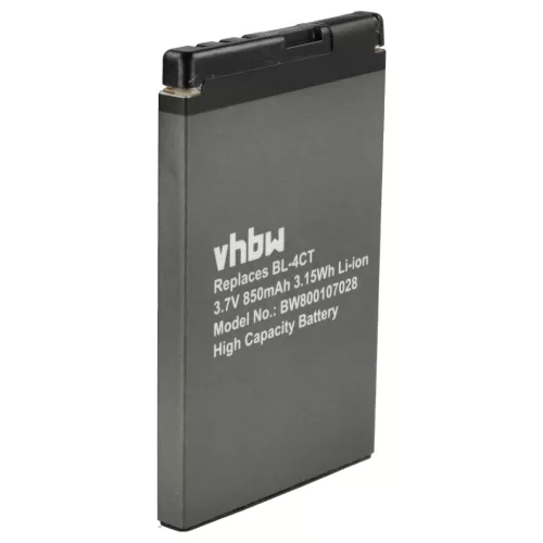 Nokia BL-4CT helyettesítő mobiltelefon akkumulátor (Li-Ion, 850mAh / 3.15Wh, 3.7V) - Utángyártott