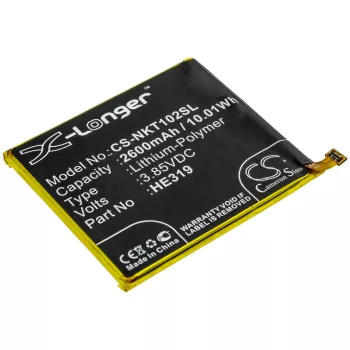   Nokia HE319 helyettesítő mobiltelefon akkumulátor (Li-Polymer, 2600mAh / 10.01Wh, 3.85V) - Utángyártott
