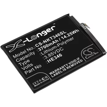   Nokia HE346 helyettesítő mobiltelefon akkumulátor (Li-Polymer, 3700mAh / 14.25Wh, 3.85V) - Utángyártott