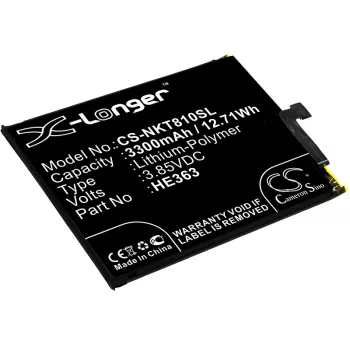   Nokia HE363 helyettesítő mobiltelefon akkumulátor (Li-Polymer, 3300mAh / 12.71Wh, 3.85V) - Utángyártott