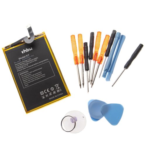 Oukitel K7 készülékhez mobiltelefon akkumulátor (Li-Ion, 10000mAh / 38Wh, 3.8V) - Utángyártott