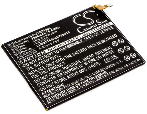 ZTE Li3925T44P8h786035 helyettesítő mobiltelefon akkumulátor (Li-Polymer, 2500mAh / 9.63Wh, 3.85V) - Utángyártott