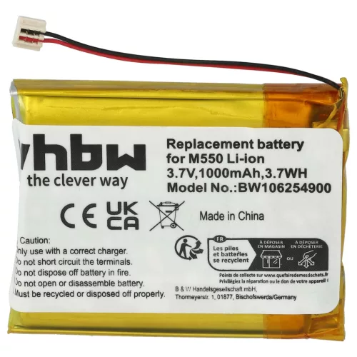 Palm / Handspring / Palmone Tungsten M550 készülékhez mobiltelefon akkumulátor (Li-Ion, 1000mAh / 3.7Wh, 3.7V) - Utángyártott
