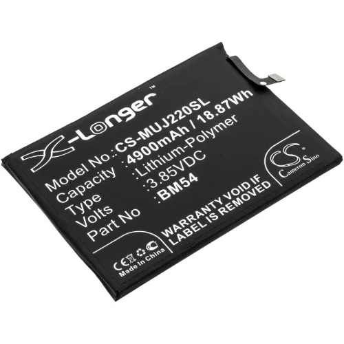 Redmi BM54 helyettesítő mobiltelefon akkumulátor (Li-Polymer, 4900mAh / 18.87Wh, 3.85V) - Utángyártott