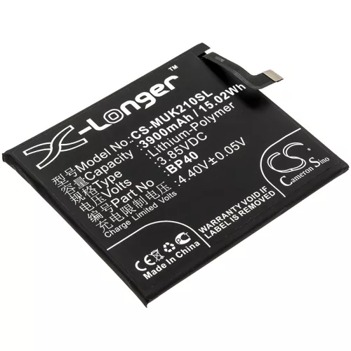 Redmi BP40 helyettesítő mobiltelefon akkumulátor (Li-Polymer, 3900mAh / 15.02Wh, 3.85V) - Utángyártott