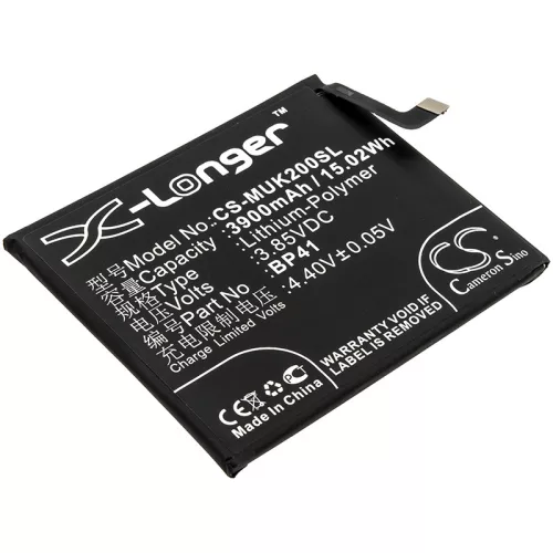 Redmi BP41 helyettesítő mobiltelefon akkumulátor (Li-Polymer, 3900mAh / 15.02Wh, 3.85V) - Utángyártott