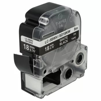   KingJim SD18KW helyettesítő címkeszalag (Fekete alapon Fehér) - Utángyártott