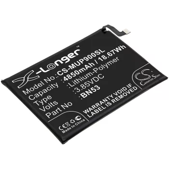   Redmi BN53 helyettesítő mobiltelefon akkumulátor (Li-Polymer, 3.85V, 4850mAh / 18.67Wh) - Utángyártott