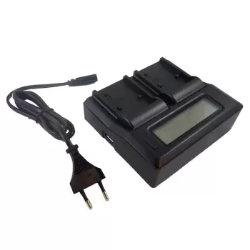   Panasonic Lumix DMC-LC5K készülékhez dual töltő szett LCD kijelzővel (16.8V, 1.5 A) - Utángyártott