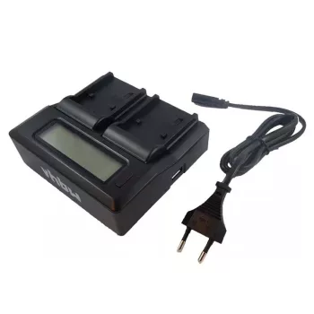   Panasonic Lumix DMC-GX8KBODY készülékhez dual töltő szett LCD kijelzővel (16.8V, 1.5 A) - Utángyártott