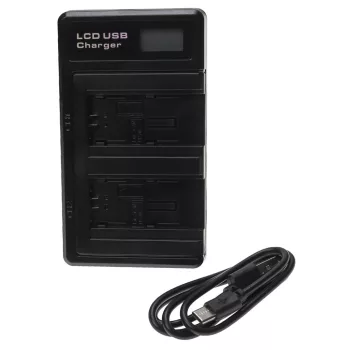   Canon Vixia HF R30, HF R300, HF R32 készülékekhez dual töltő szett LCD kijelzővel (4.2V) - Utángyártott