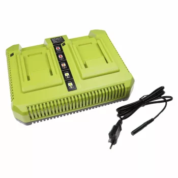   Ryobi RY40601, RY40601A, RY40610 készülékekhez dupla töltőállomás (36V, 72W, 1,8 A) - Utángyártott