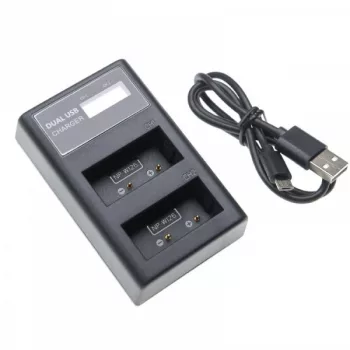   Fujifilm FinePix HS50EXR készülékhez dupla töltőállomás LCD kijelzővel (8.4V, 0.5 A) - Utángyártott