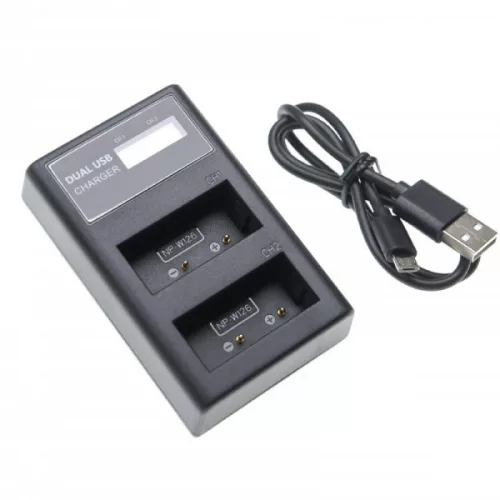 Fujifilm FinePix HS50EXR készülékhez dupla töltőállomás LCD kijelzővel (8.4V, 0.5 A) - Utángyártott