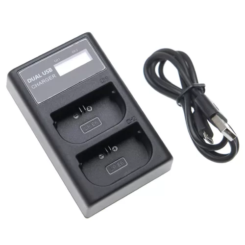 Canon Batteriegriff BG-E7 készülékhez dupla töltőállomás LCD kijelzővel (8.4V, 0.5 A) - Utángyártott