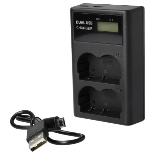 Canon PowerShot Pro 90 IS készülékhez dupla töltőállomás LCD kijelzővel (8.4V, 0.5 A) - Utángyártott