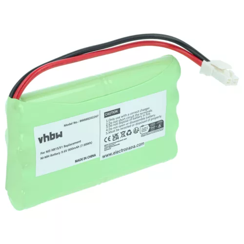 Somfy MGH956375B helyettesítő akkumulátor (NiMh, 9.6V, 800mAh / 7.68Wh) - Utángyártott