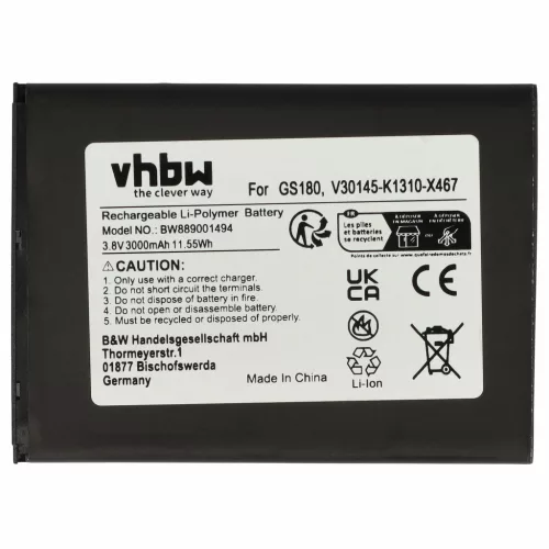 Gigaset V30145-K1310-X467 helyettesítő mobiltelefon akkumulátor (Li-Polymer, 3.8V, 3000mAh / 11.55Wh) - Utángyártott