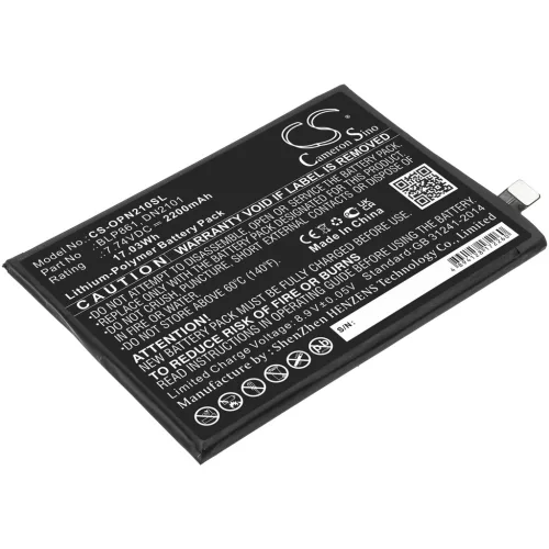 OnePlus Nord CE 5G EB2103 készülékhez mobiltelefon akkumulátor (Li-Polymer, 7.74V, 2200mAh / 17.03Wh) - Utángyártott