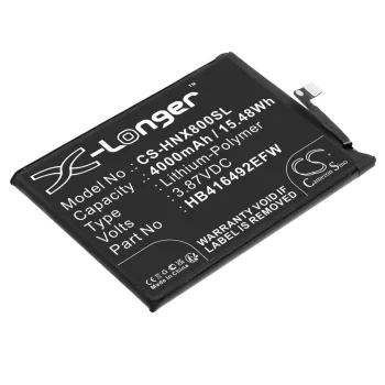   Honor HB416492EFW helyettesítő mobiltelefon akkumulátor (Li-Polymer, 3.87V, 4000mAh / 15.48Wh) - Utángyártott
